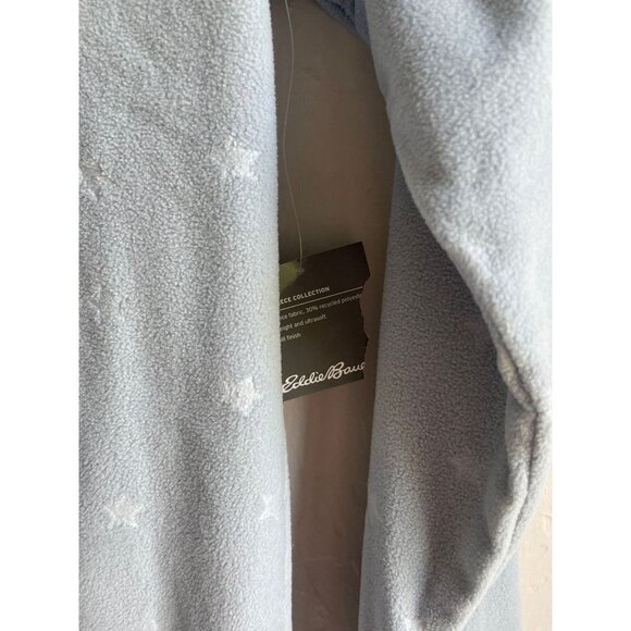 New! Eddie Bauer Star Pattern Light Blue Fleece 1/4 Zip Size Small High Neck - Picture 5 of 7